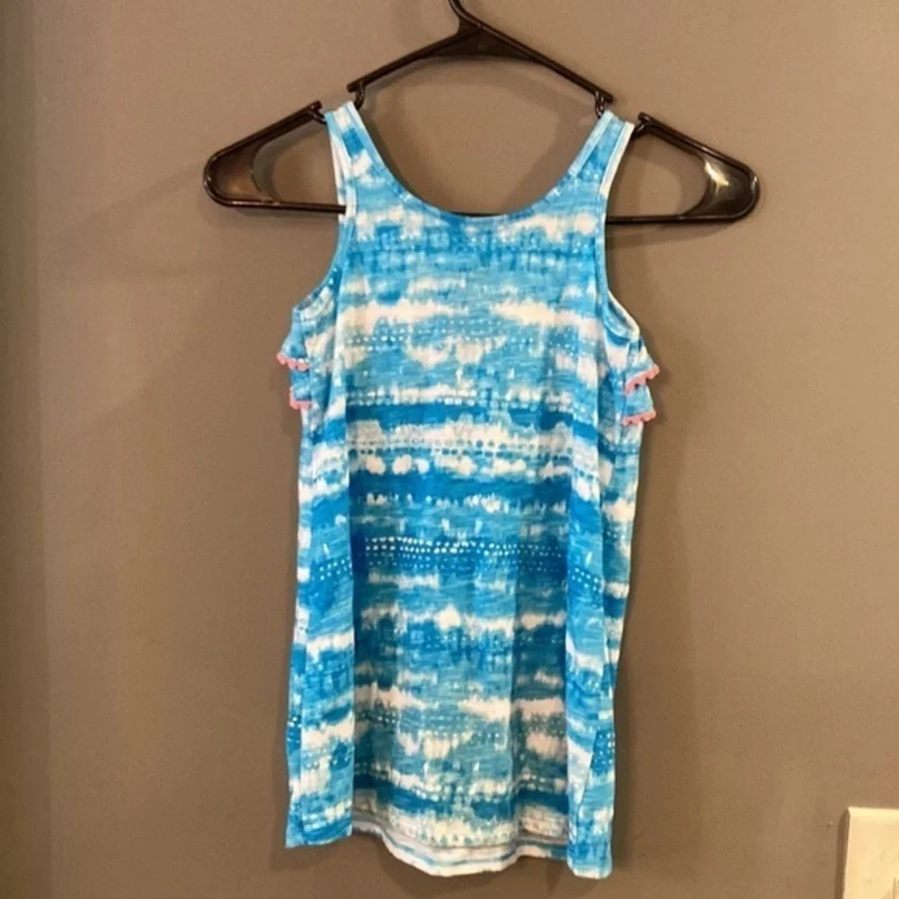 Fun Blue, White, and Orange Dress - Picture 3 of 3